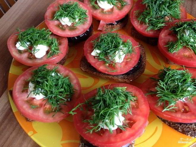 Рецепт бутербродов с баклажанами