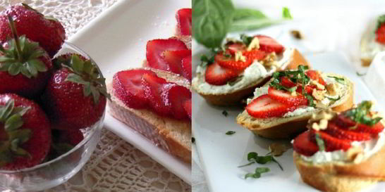 Бутерброды с клубникой