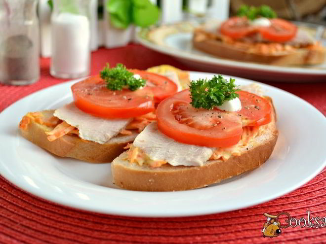 Рецепт бутербродов с морковью и отварным мясом