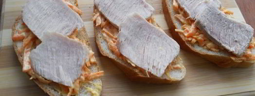 бутерброды с морковью и отварным мясом. Шаг 3