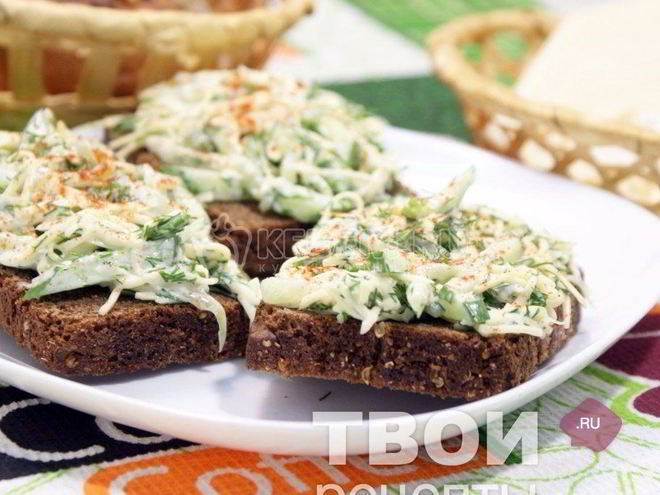 Рецепт бутербродов с салатом