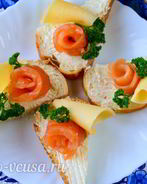 Бутерброды с семгой и сыром