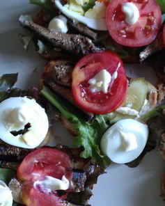 Бутерброды со шпротами, яйцом и помидорами