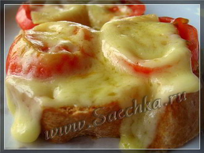 Рецепт горячего бутерброда с помидорами