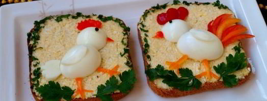 праздничные бутерброды курочка и петушок. Шаг 8
