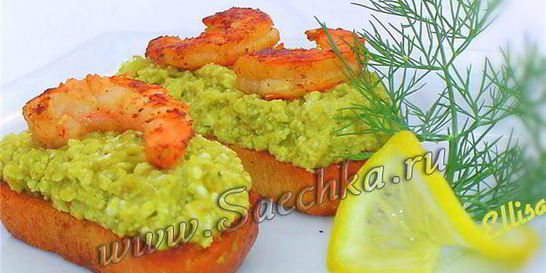 Праздничные бутерброды с креветками