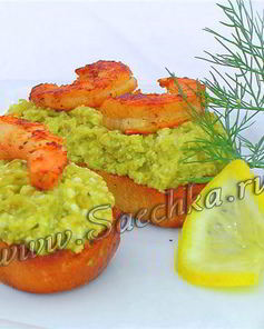 Праздничные бутерброды с креветками