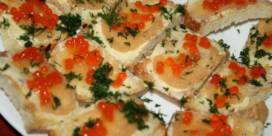 Супер-икорные бутерброды на домашней чиабатте