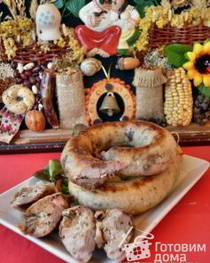 Домашняя диетическая колбаса с курицей и печенкой