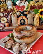 Домашняя диетическая колбаса с курицей и печенкой