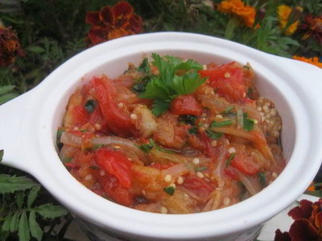 Рецепт икры из печеных овощей