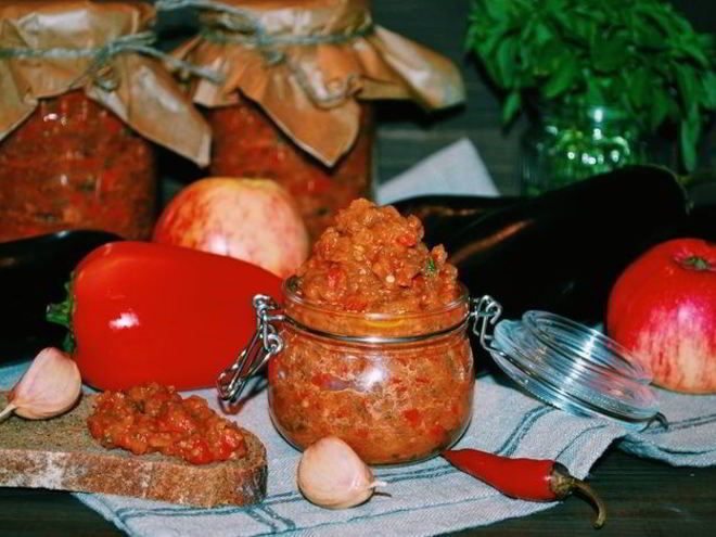 Рецепт икры из запеченных яблок и овощей