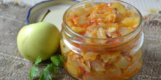 Кабачковая икра с яблоками на зиму