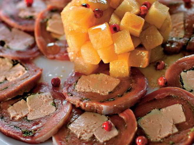 Рецепт карпачча из утки с фуа-гра и грушами