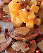 Карпаччо из утки с фуа-гра и грушами