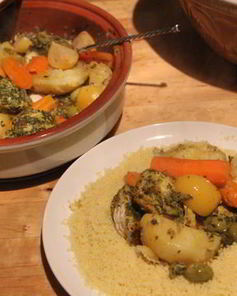 Куриный тажин с маринованными лимонами и маслинами