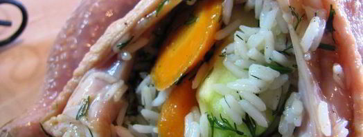 курица, маринованная в соевом соусе, с рисом и яблоком. Шаг 6