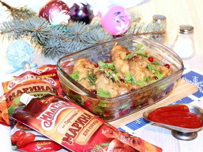 Рецепт маринованных куриных крылышек с овощами