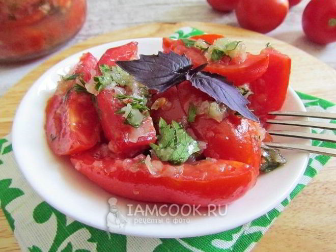 Рецепт маринованных помидоров с перцем за 30 минут