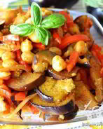 Нут с баклажанами