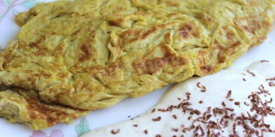 Французский омлет с фруктовым фрешем