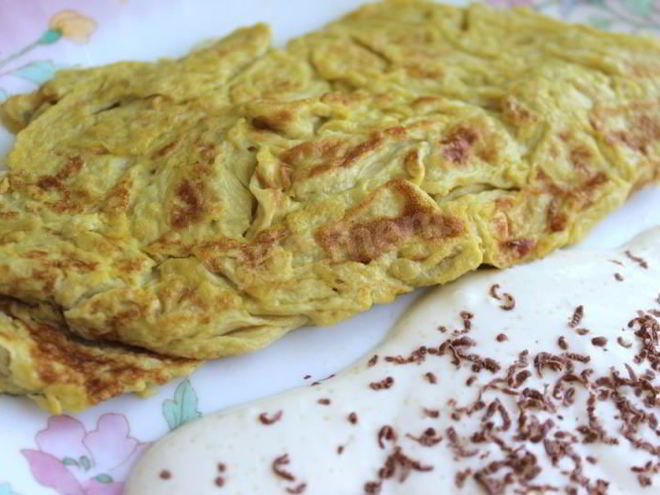 Рецепт французского омлета с фруктовым фрешем