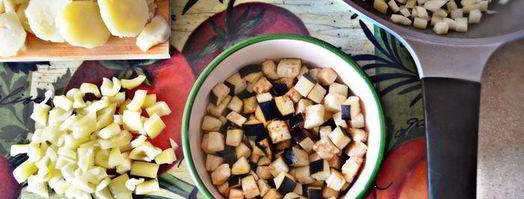 фриттата с баклажанами, картофелем и перцем. Шаг 2