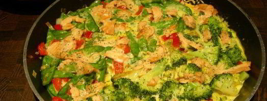 фриттата с брокколи и копченым лососем. Шаг 7