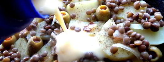 фриттата с картофелем, чечевицей и оливками. Шаг 11