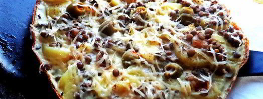 фриттата с картофелем, чечевицей и оливками. Шаг 14