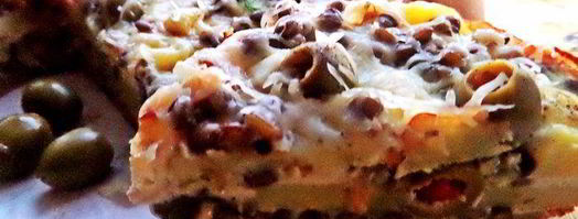 фриттата с картофелем, чечевицей и оливками. Шаг 17