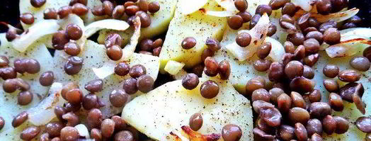 фриттата с картофелем, чечевицей и оливками. Шаг 5