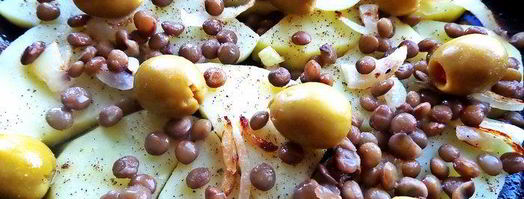 фриттата с картофелем, чечевицей и оливками. Шаг 6