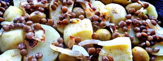 фриттата с картофелем, чечевицей и оливками. Шаг 8