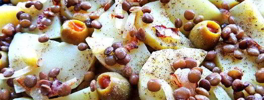 фриттата с картофелем, чечевицей и оливками. Шаг 10