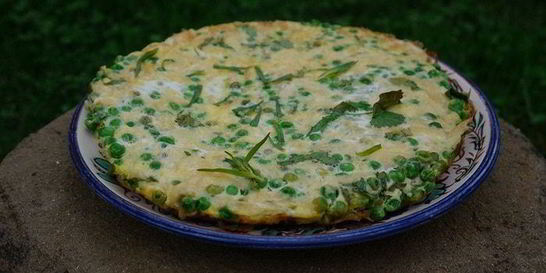 Фриттата с зеленым горошком и картофелем