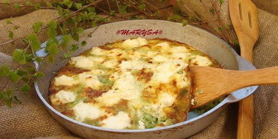 Фриттата с зеленым песто