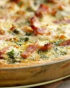 Картофельная фриттата с сыром и ветчиной