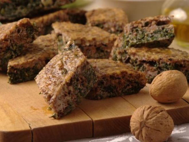 Рецепт кюкю из зелени с орехами