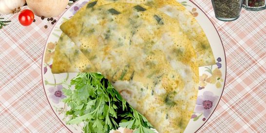 Омлет на пару с зеленью