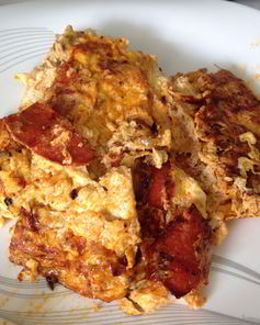 Омлет с чоризо и красным перцем