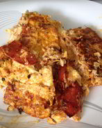 Омлет с чоризо и красным перцем