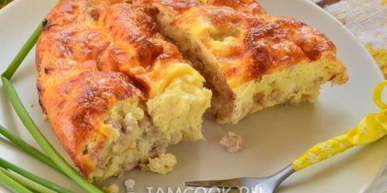 Омлет с фаршем в духовке