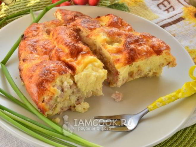 Рецепт омлета с фаршем в духовке