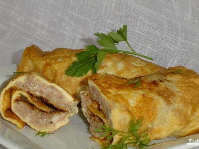 Рецепт омлета с фаршем