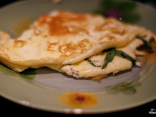 Рецепт омлета с голубым сыром