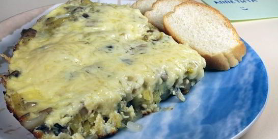 Омлет с грибами и картофелем