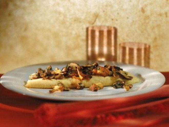 Рецепт омлета с лисичками и зеленью