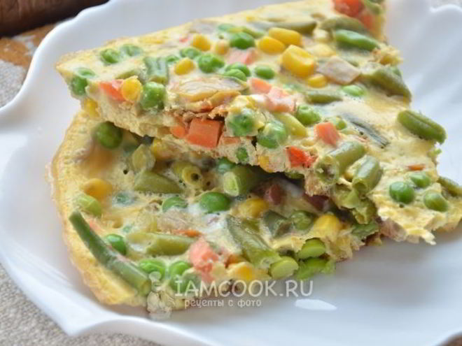 Рецепт омлета с мексиканской овощной смесью