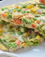 Омлет с мексиканской овощной смесью